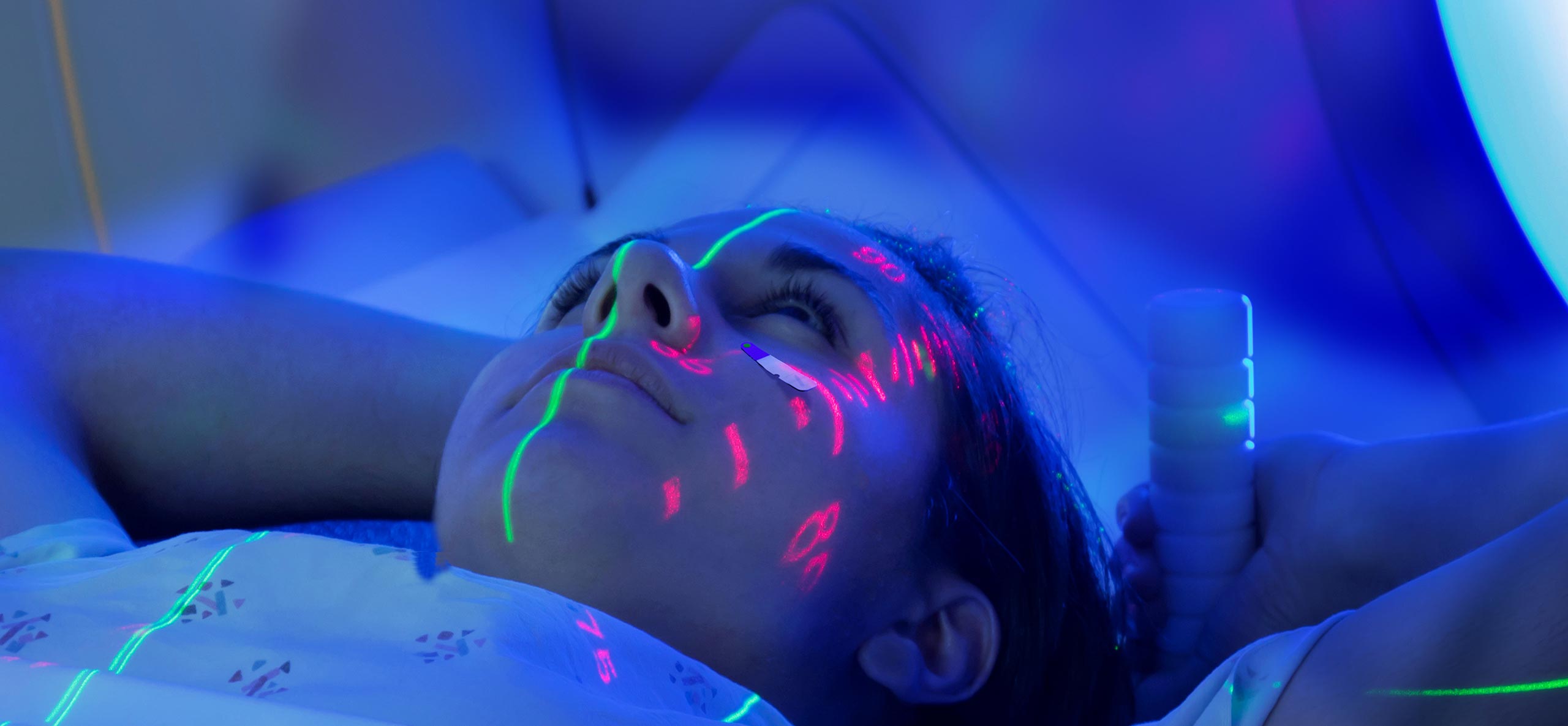 MOSkin sensor on radiotherapy patient's face